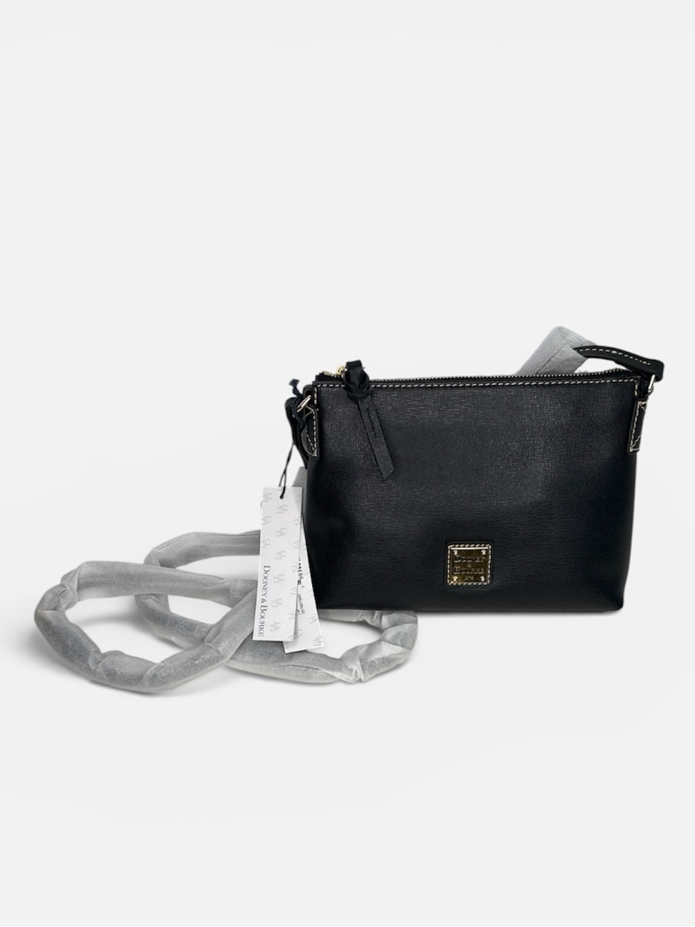 NWT Dooney and bourke black crossbody pouchette leather purse